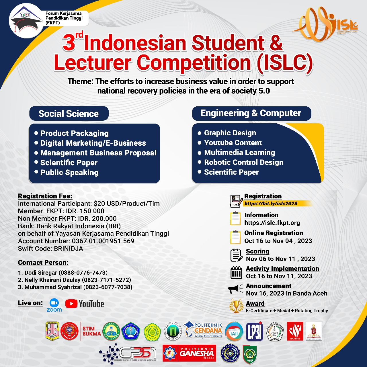 3nd Indonesian Student & Lecturer Competition (ISLC) 2023